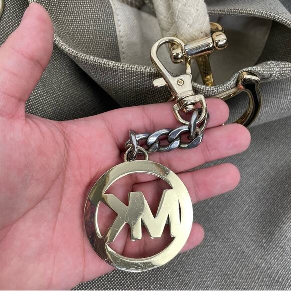 Michael Michael Kors Marina Grab Anchor oversized canvas taupe gold tote handbag - Picture 4 of 16